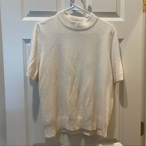 Sag Harbor Short sleeve Sweater Cream Large